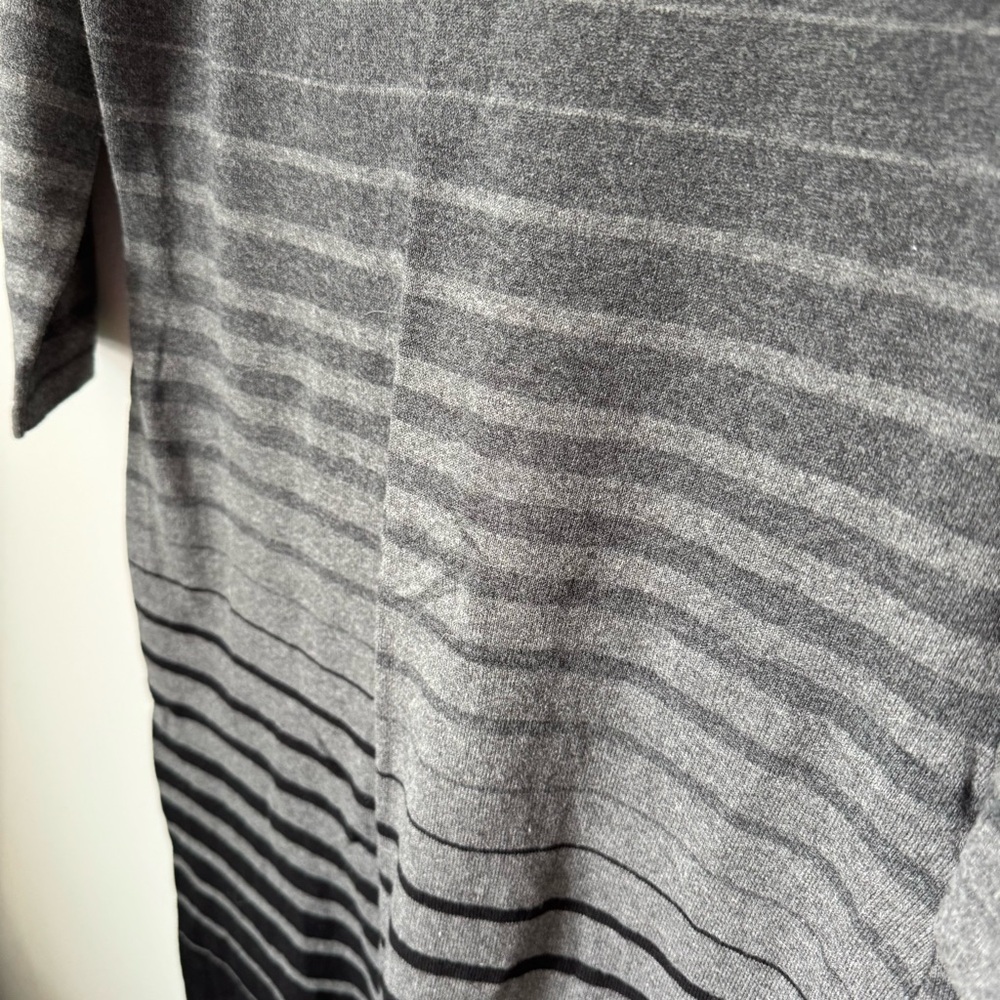 Lauren Ralph Lauren Gray Striped Sweater Dress Size Medium Gray Black White Fall - Picture 7 of 12